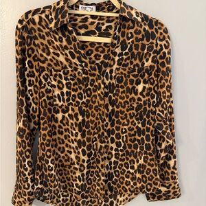 Express Animal Print Button Down Shirt